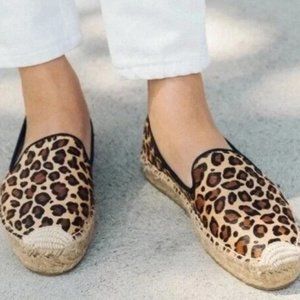 Soludos Original Leopard Espadrille Flat Shoes Size 9